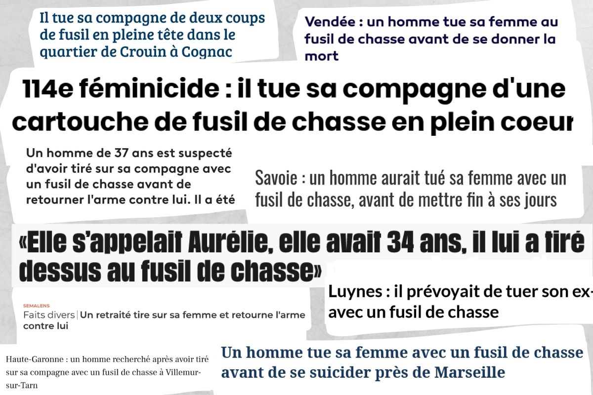 Coupures de presse de faits divers liés à des fusils de chasse